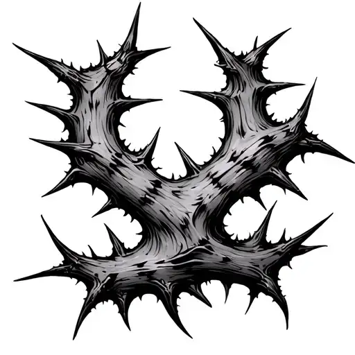 Bent Nails In The Form Of A Thorn Bush