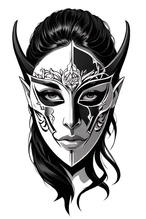 Face Woman With Mask By Vlad Tepes