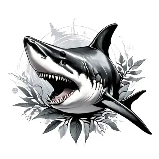 Great White Shark With Shadow Leaves You