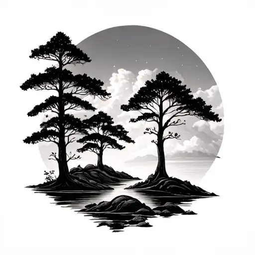 Nature Inspired Tattoo With Trees