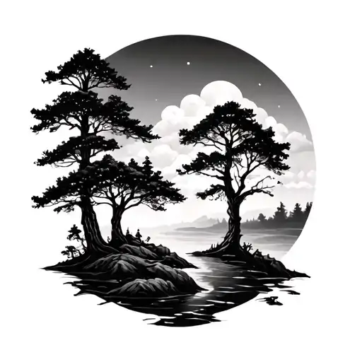 Nature Inspired Tattoo With Trees