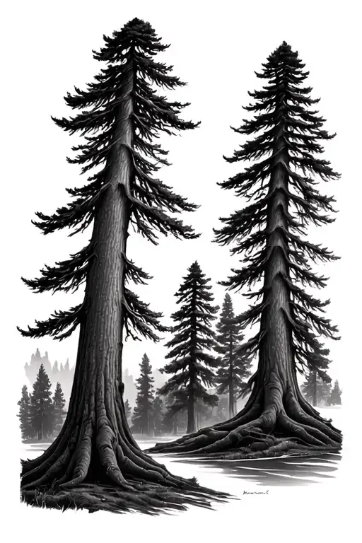 4 Sequoia Trees