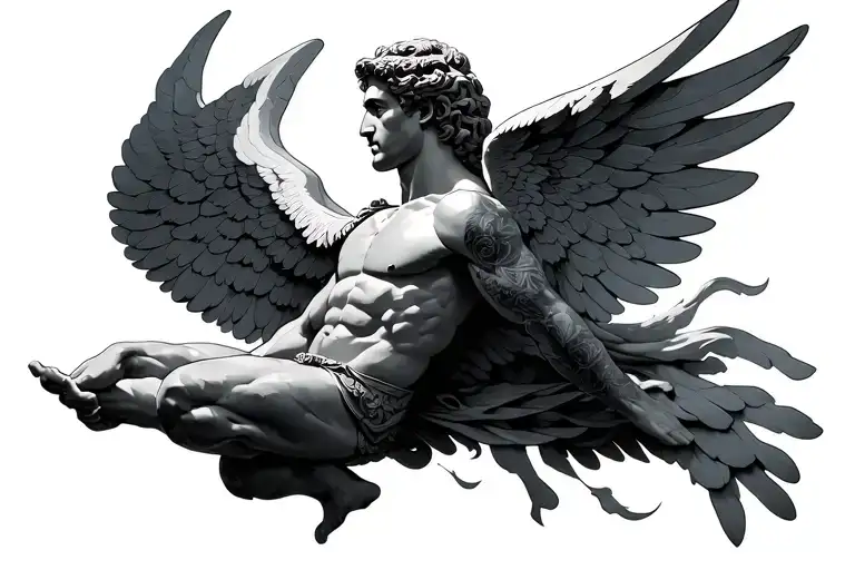 Alexander Great Wings Flying With Aesthetic Body Shaped Like