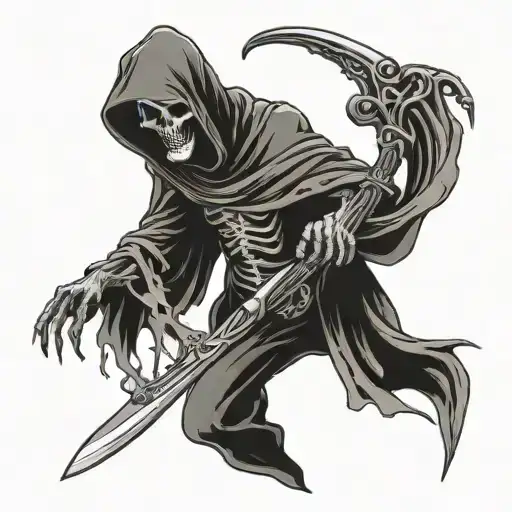 Faceless Grim Reaper With Scythe