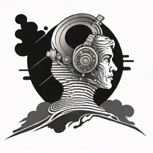 A Men In Space With Sound Waves