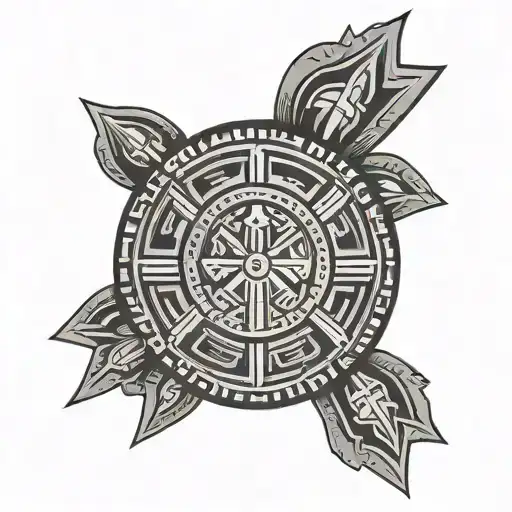 Aztec Warriors Medallion Cross