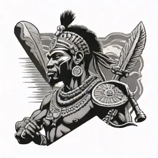 African Warrior Holding