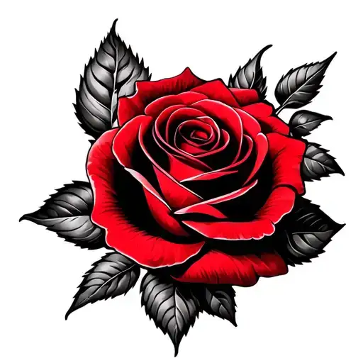 Black Rose With Red Rose