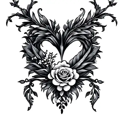 Wedding Tattoo Design Combining Elements