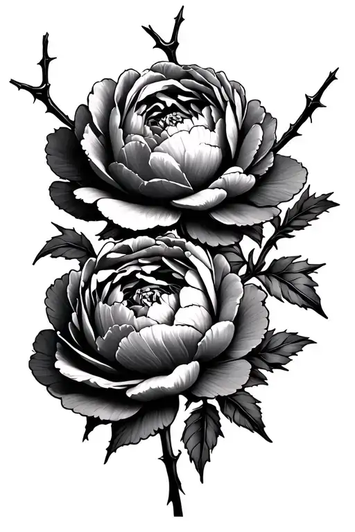 Peonies And Thorns Wrapped