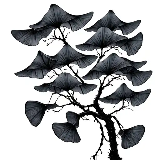 Ginkgo Biloba Tree Silhouette