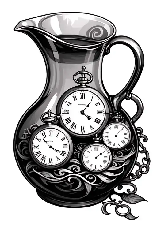 Wine Jug With 3 Pocket Watches Inside