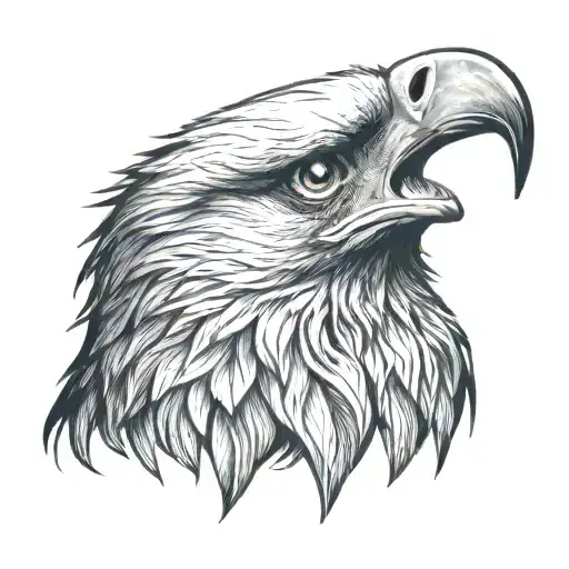 Eagle Head Profile Holding Shoulder
