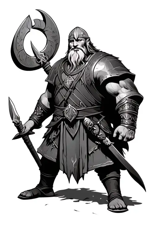 Viking Warrior Standing Guard