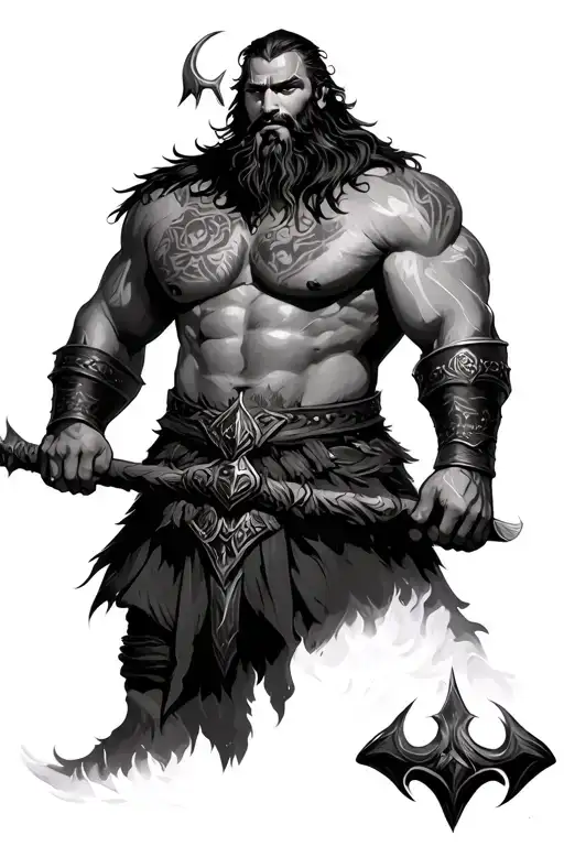 Viking God Sexy Man Standing