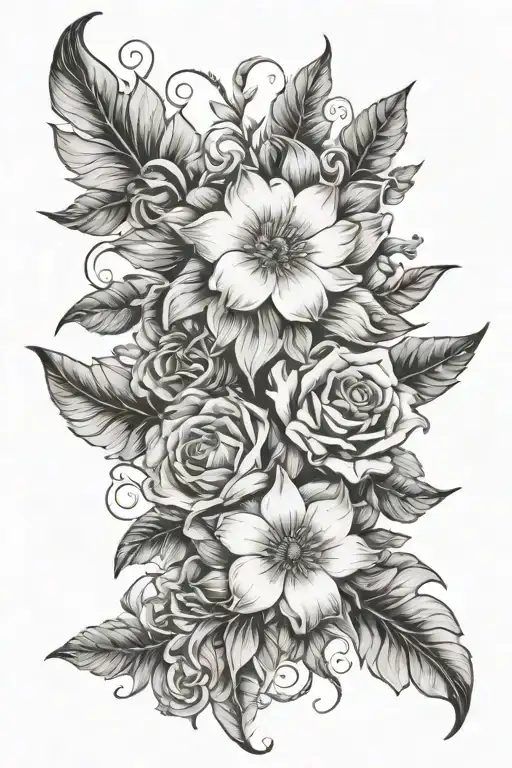 Floral Half Sleeve With Greek Mythology