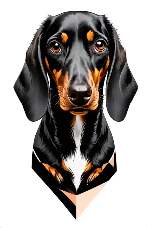 Dachshund Geometric Half Sleeve For Man