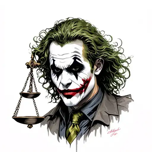 Joker Heath Ledger Wearing As Lady Justice