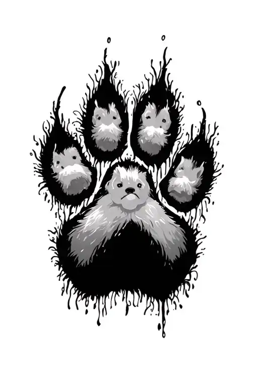 One Big Paw Print With Three Little Ones Incorporated