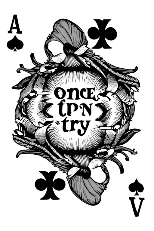 Black Ace Card With Text One Try