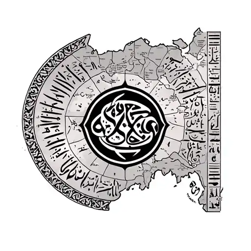 Forouhar Symbol And Iranian Map With Cuneiform Texts
