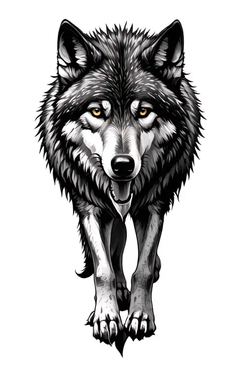 Wolf Forest Scene With A Hidden