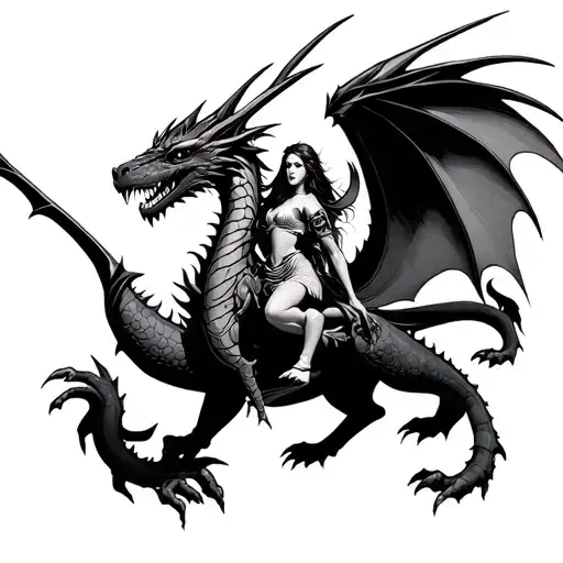 Valkyrie Riding A Dragon