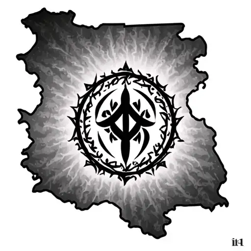 Symbol Of Forouhar On Iran Map