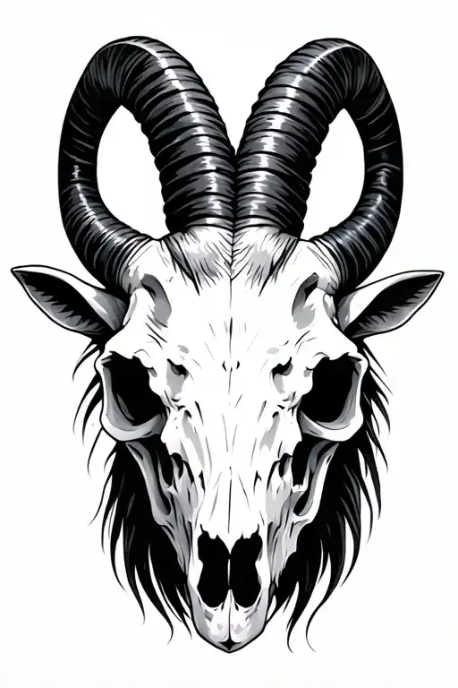 Capricorn Goat Skull Face