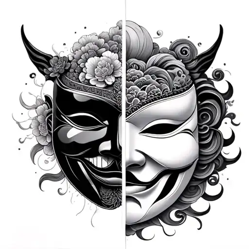 Japanese Mask Split In Half