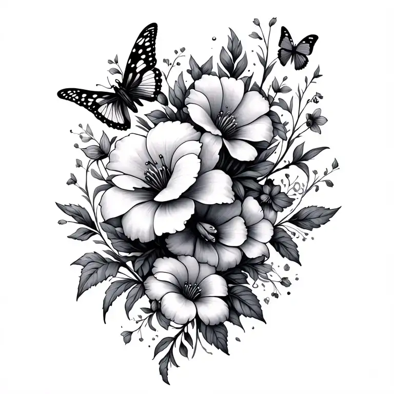 Flowers And Butterflies