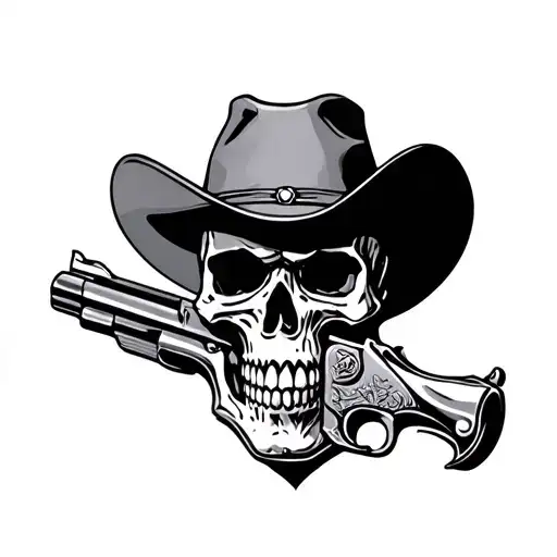 Gunslinger Cowboy Skull