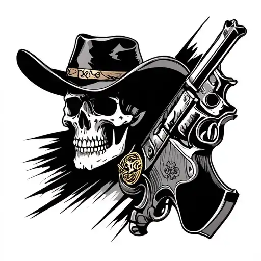 Gunslinger Cowboy Skull
