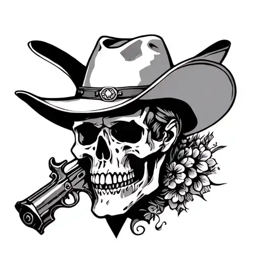 Gunslinger Cowboy Skull