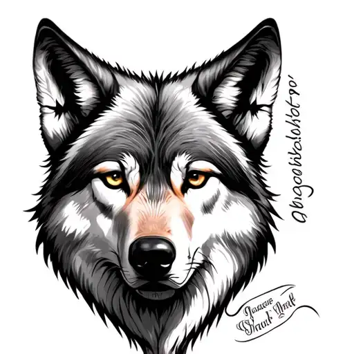 Make A Forearm Tattoo With A Blessed Wolf Face With A Meaningful Substitle Please