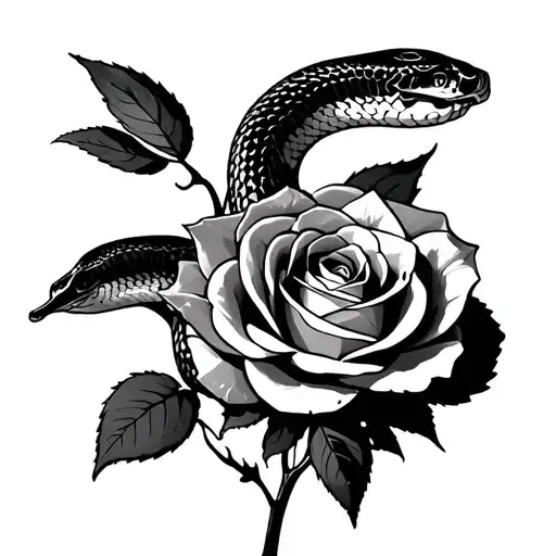 Snake Strangling A Rose