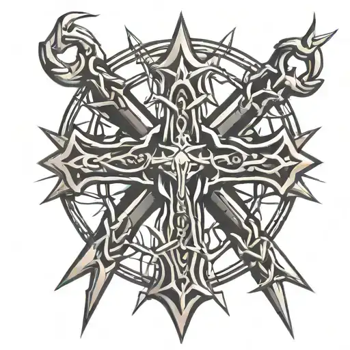 Cross Of Nails With Crown Of Thorns