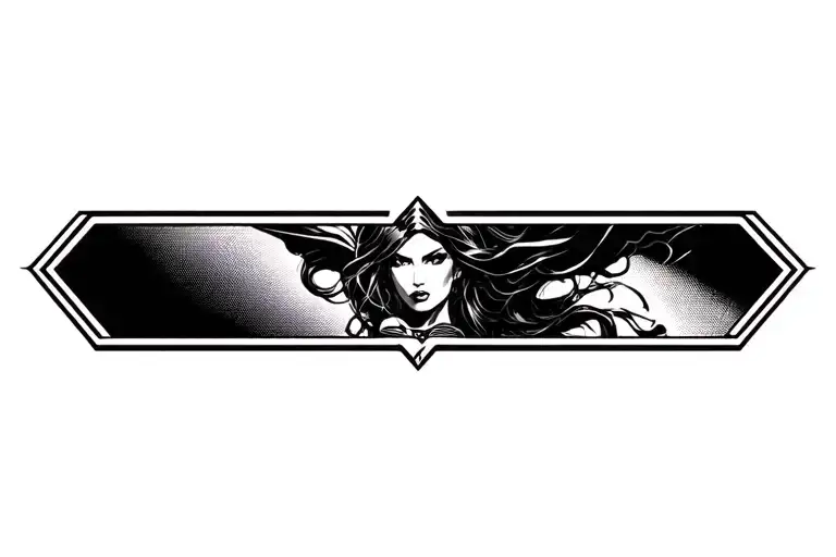 Minimal Tattoo Design Superwoman