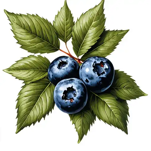 Blueberry With Leaves