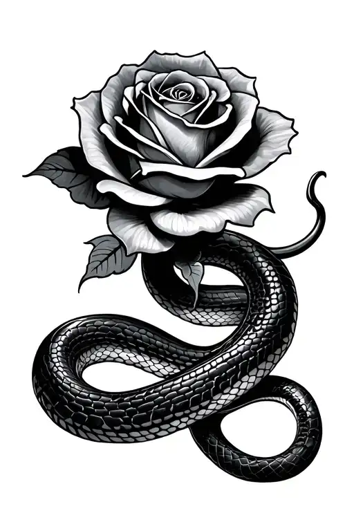 Snake With Rose