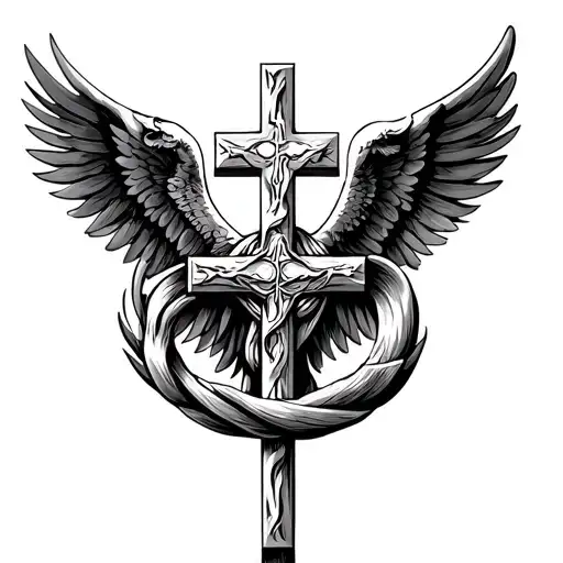 St Michal Archangel And Holy Cross Intertwined