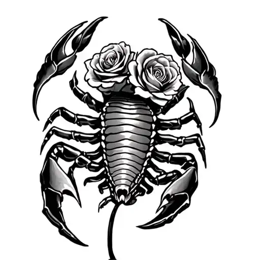 Scorpion With Roses On Man Chest