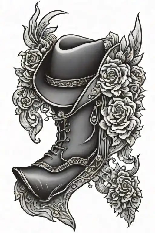 Tooled Leather Western Tattoo Design