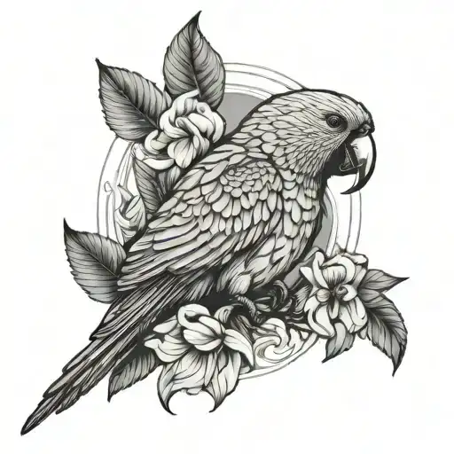 Zeniah With An Outline Of A Parrot Perched