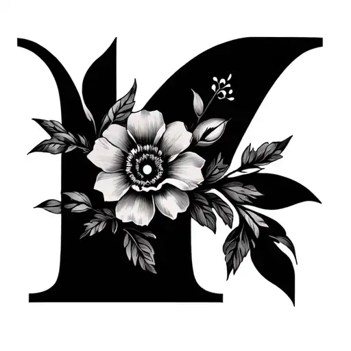 Letter L With Small Floral Ends