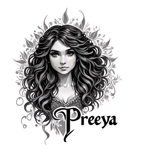 Merida Lady Text 'Preeya' Name