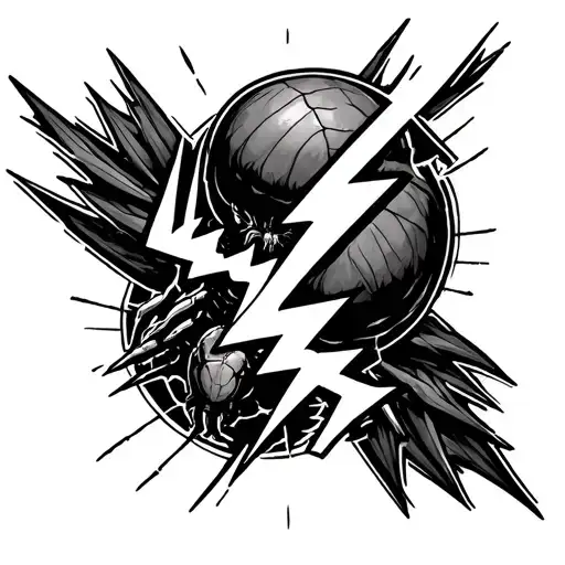 Lightning Bolt With A Spider