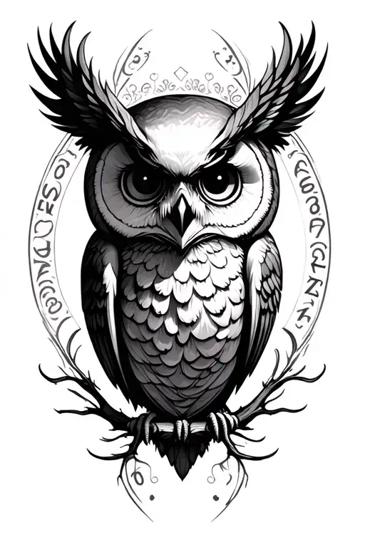 Skull Owl With Dates Incorporated