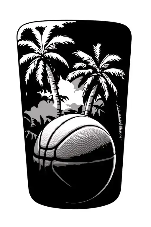 Basketball With Palm Trees