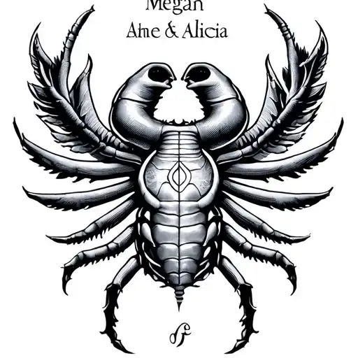 The Zodiac Sign Of Cancer Form With The First Names Megan And Alicia